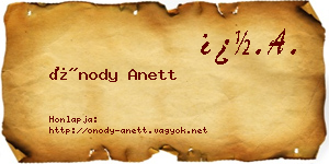 Ónody Anett névjegykártya